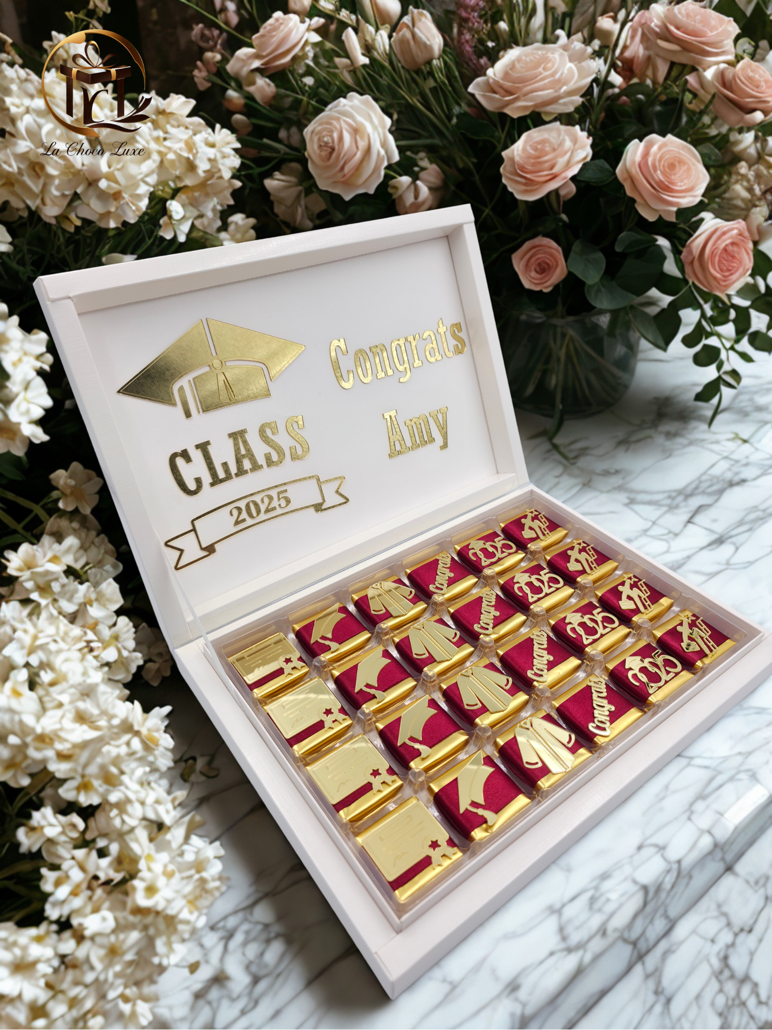 Personalized Graduation Chocolate Gift Box – Class of 2025 | Congrats Grad Party Favor