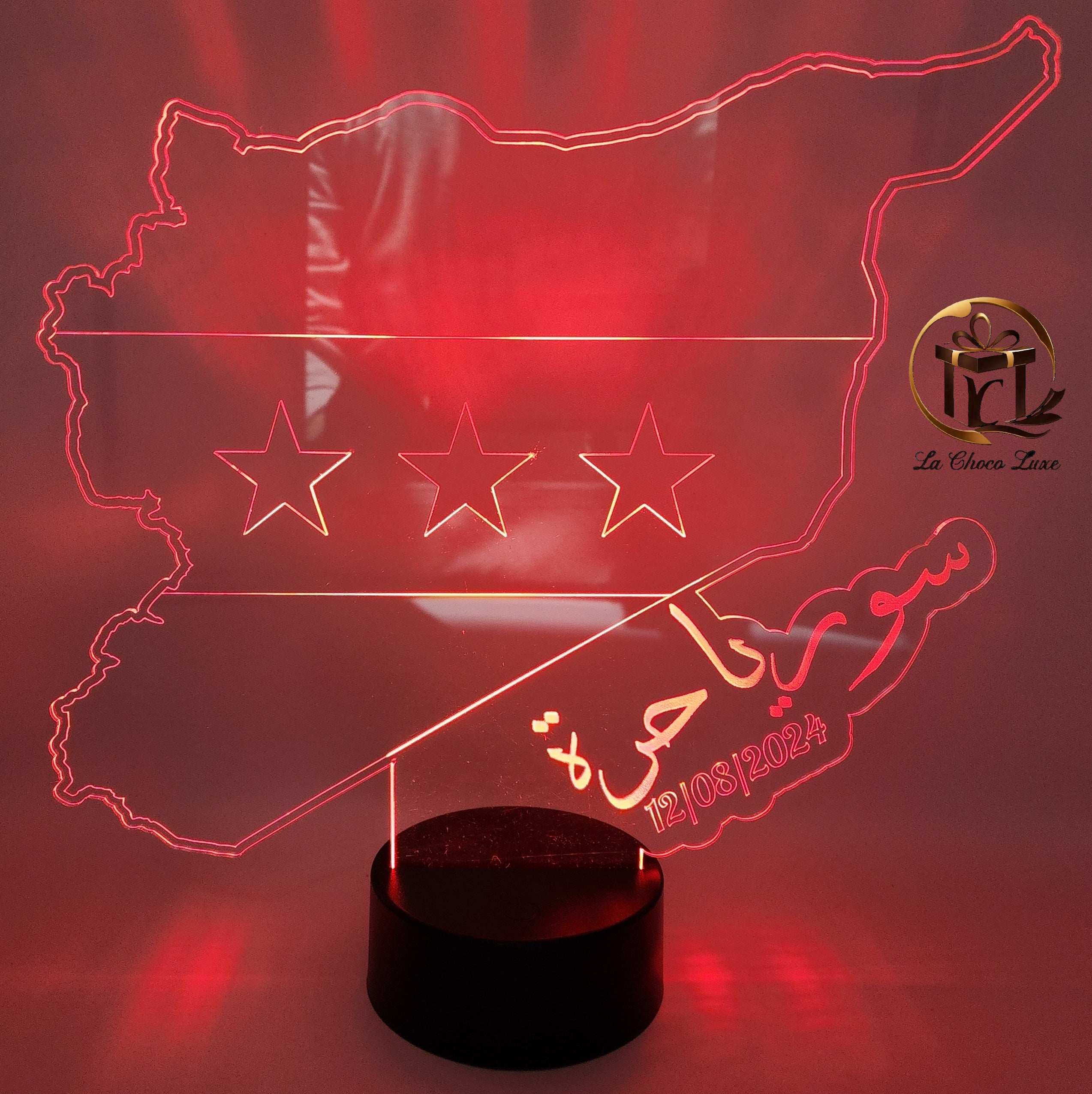Syrian Acrylic Freedom Liberation Monument Flag with LED Light
