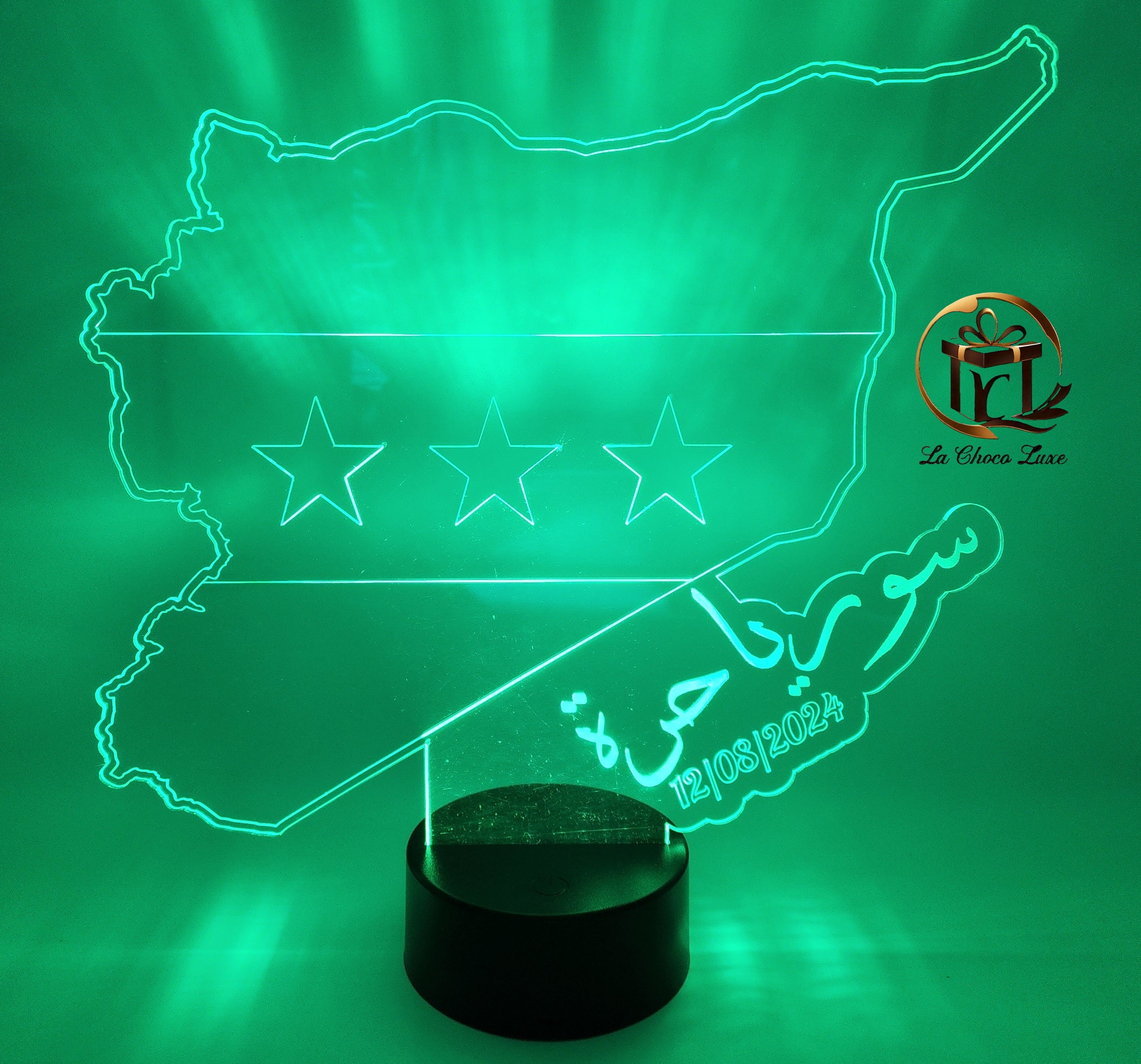 Syrian Acrylic Freedom Liberation Monument Flag with LED Light
