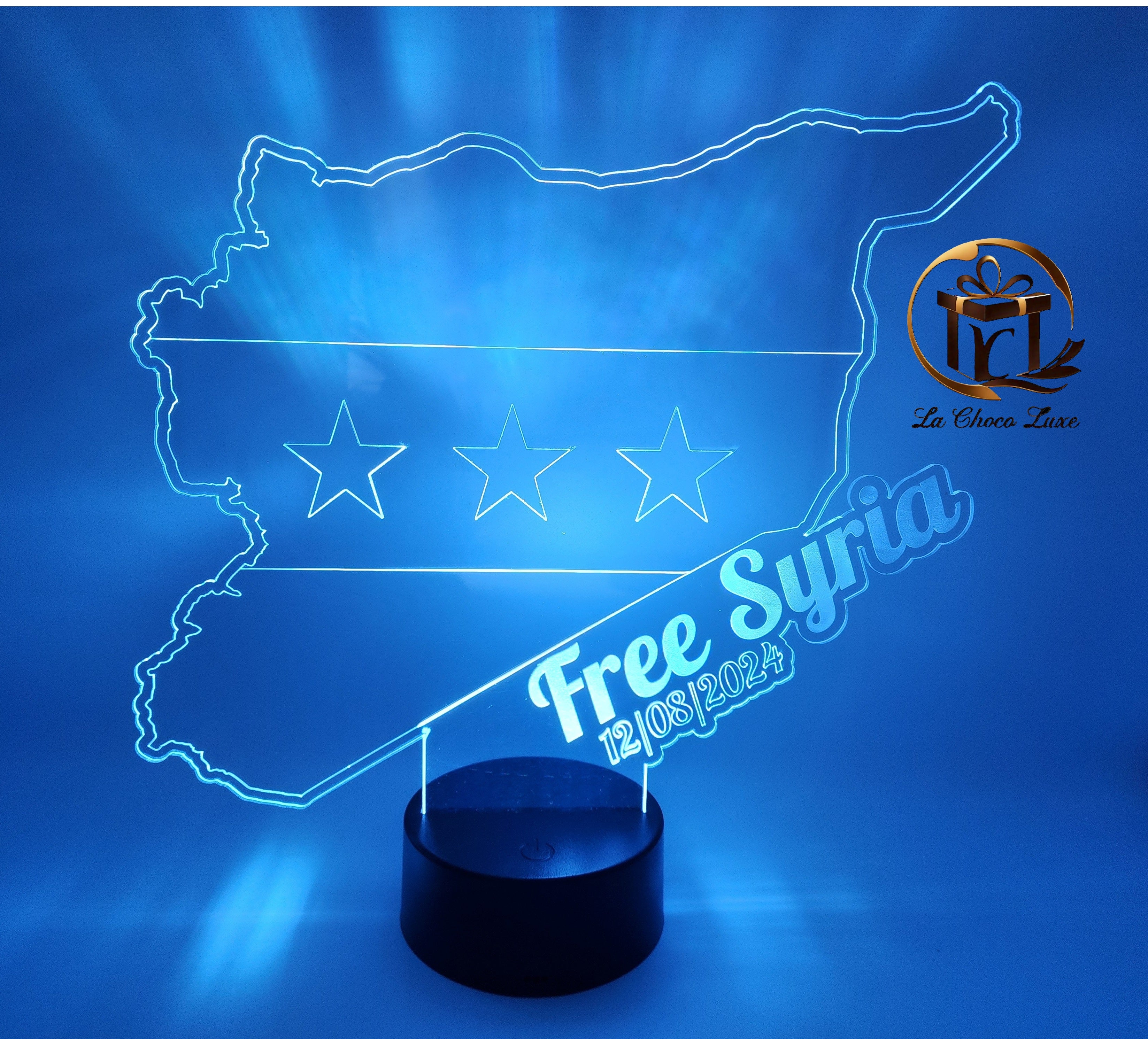 Syrian Acrylic Freedom Liberation Monument Flag with LED Light