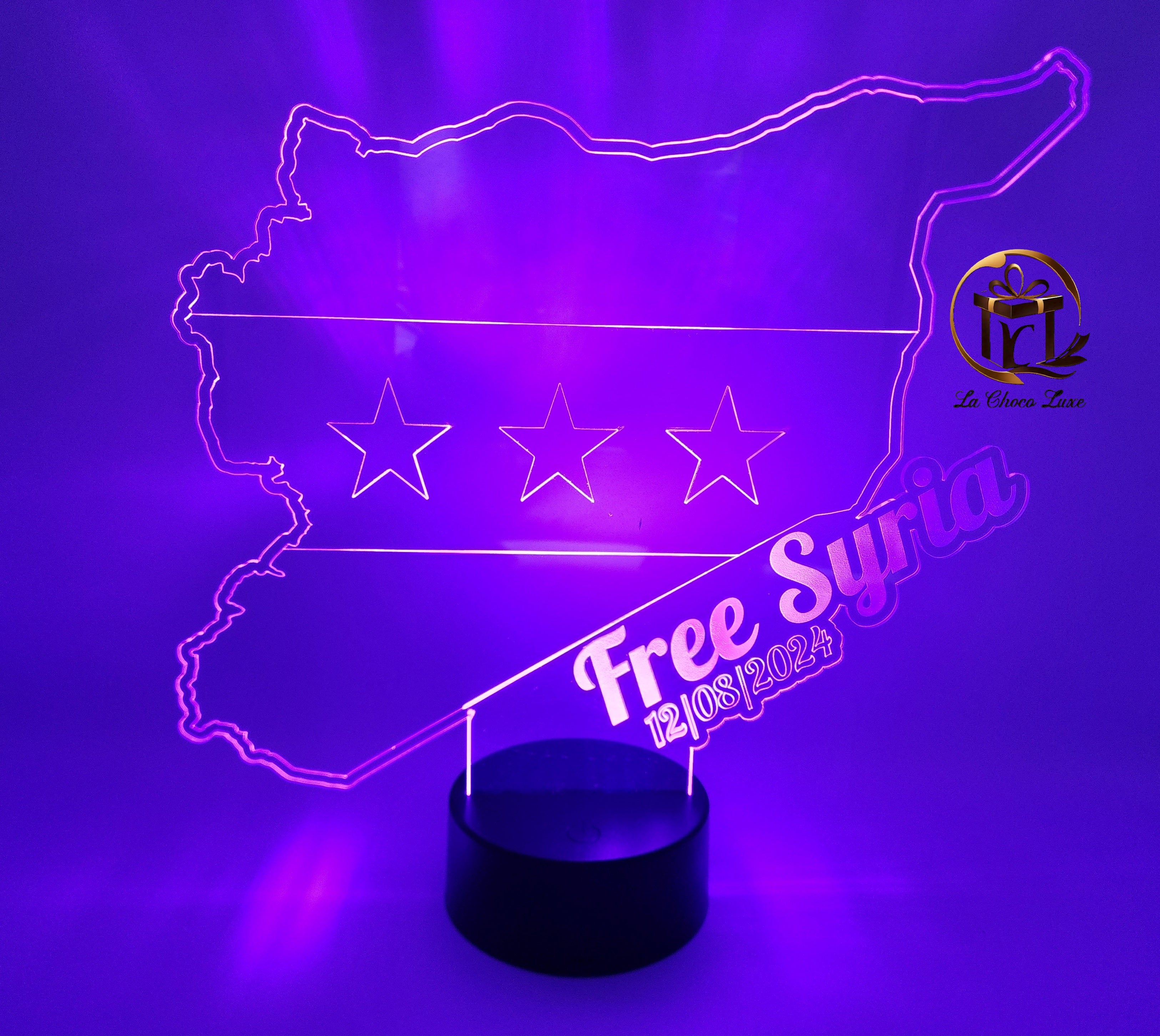 Syrian Acrylic Freedom Liberation Monument Flag with LED Light