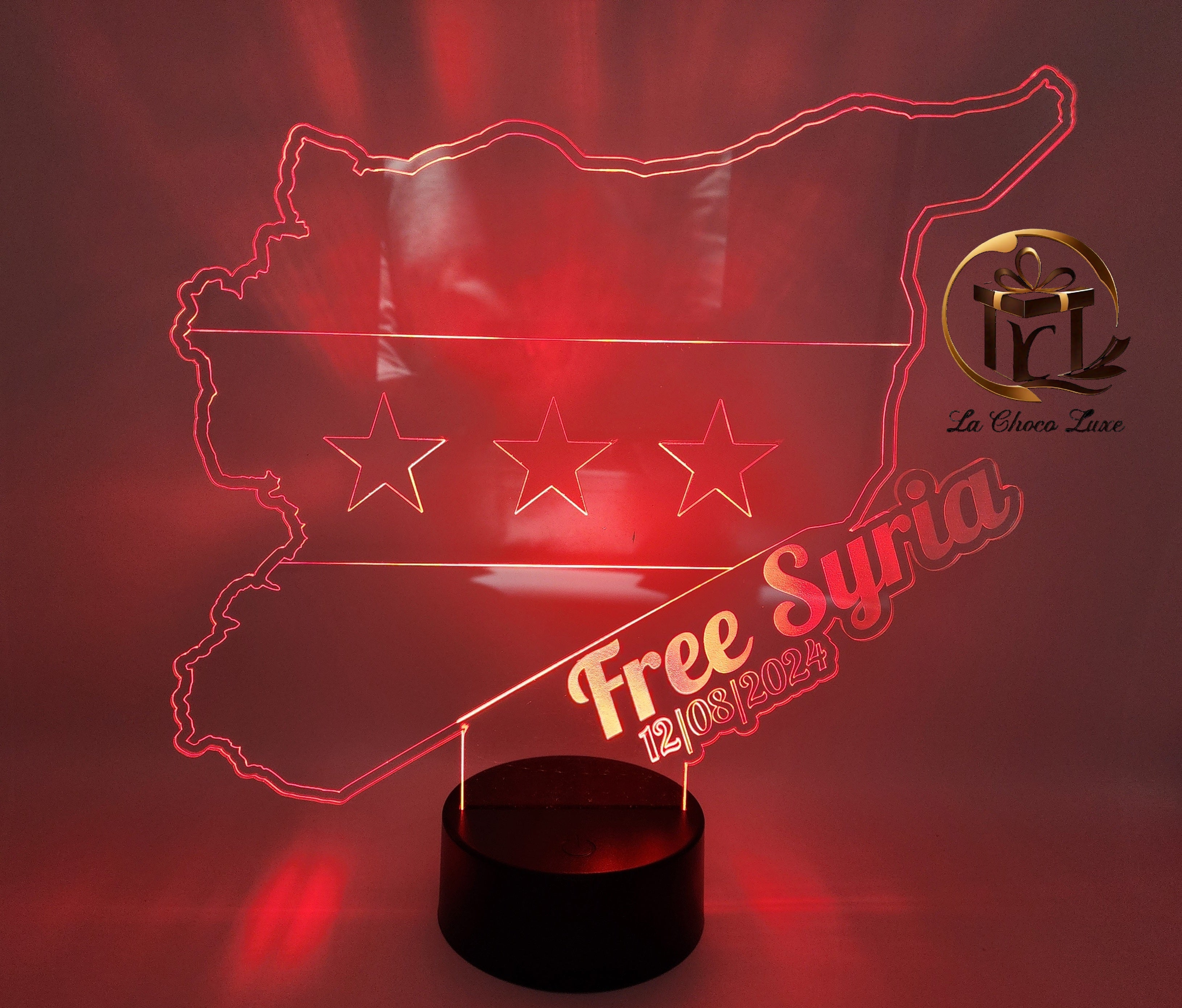 Syrian Acrylic Freedom Liberation Monument Flag with LED Light