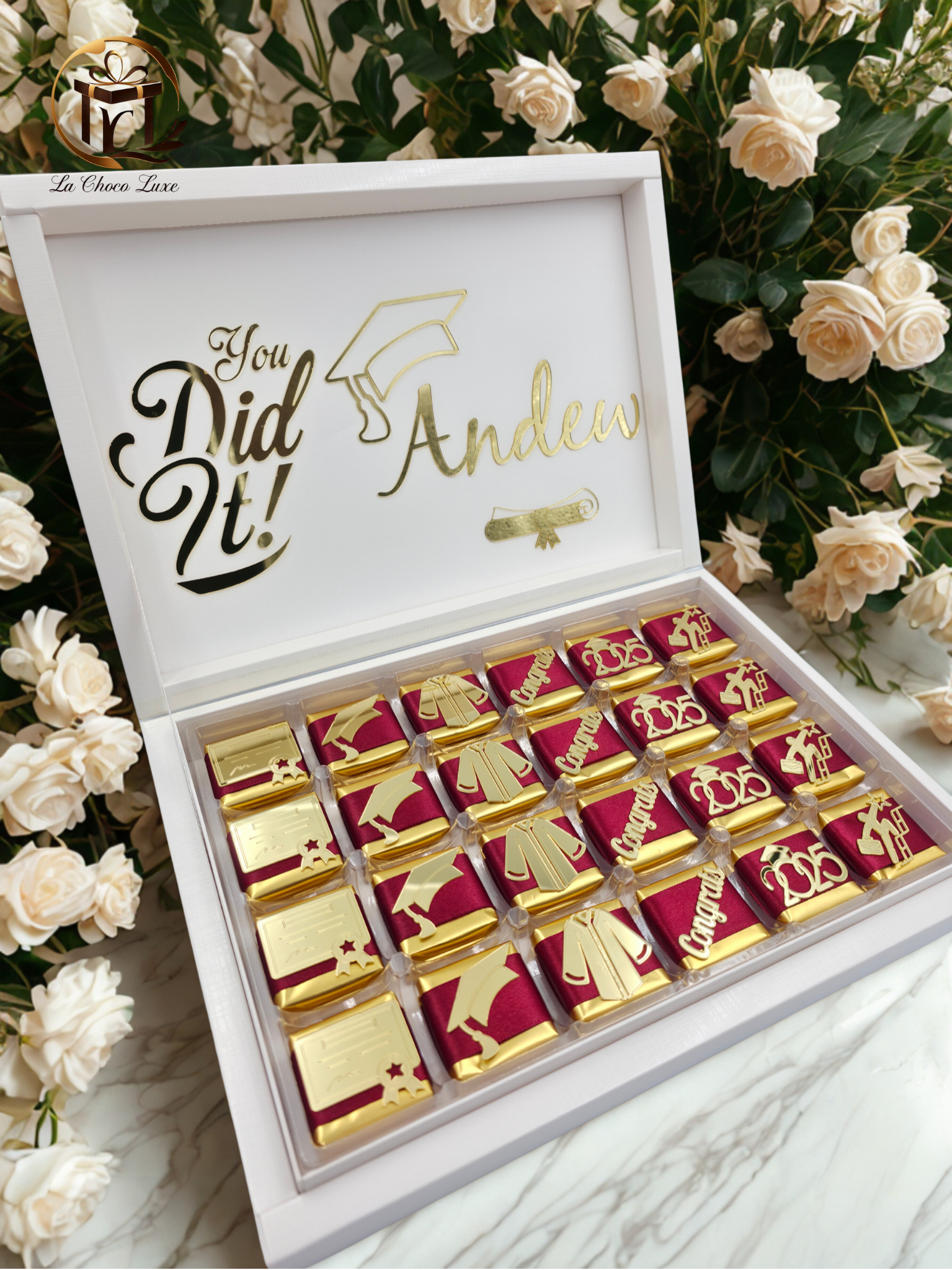 Personalized Graduation Chocolate Gift Box – Class of 2025 | Congrats Grad Party Favor