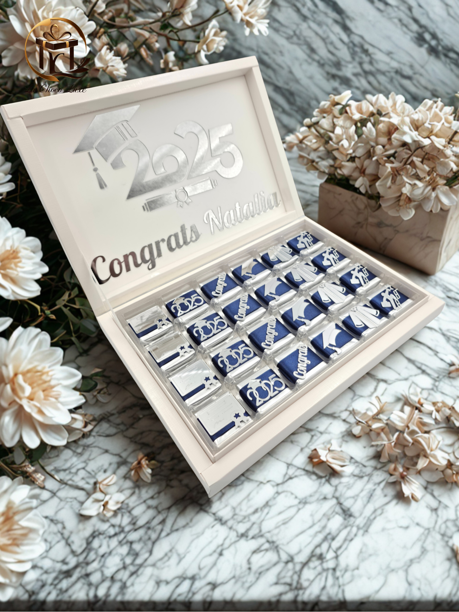 Personalized Graduation Chocolate Gift Box – Class of 2025 | Congrats Grad Party Favor