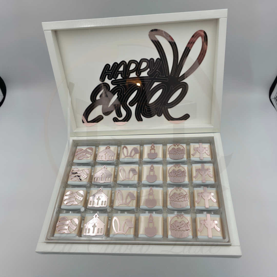 Easter Chocolate Gift Box – Luxury Belgian Chocolates with Religious Acrylic Toppers