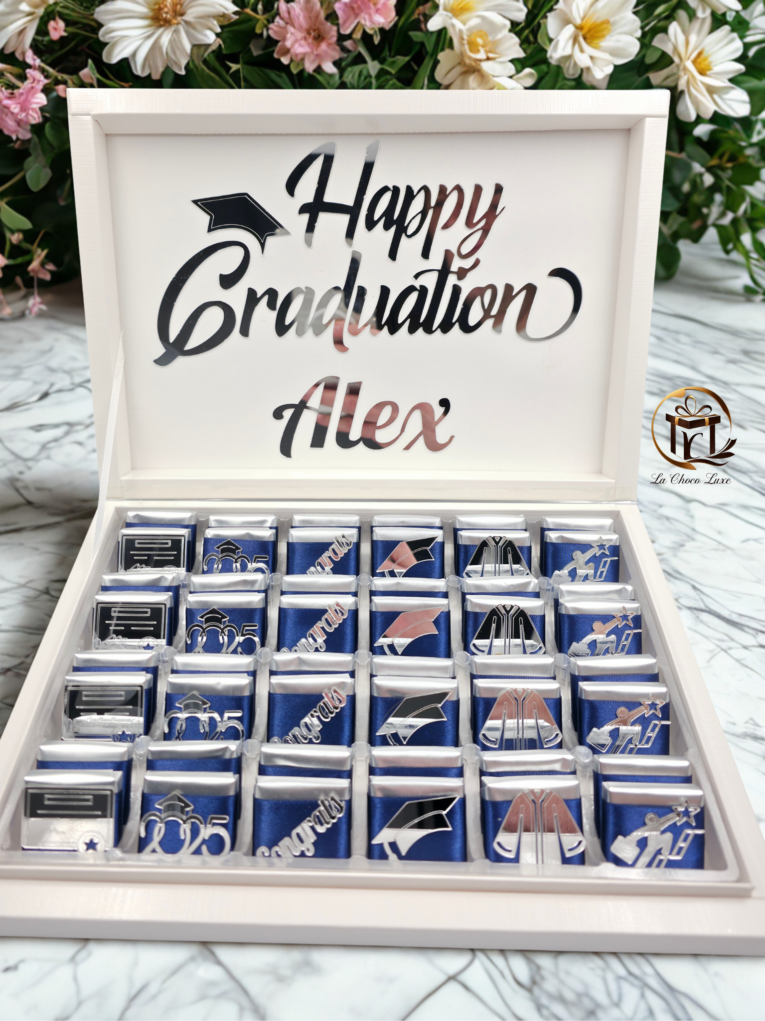 Personalized Graduation Chocolate Gift Box – Class of 2025 | Congrats Grad Party Favor