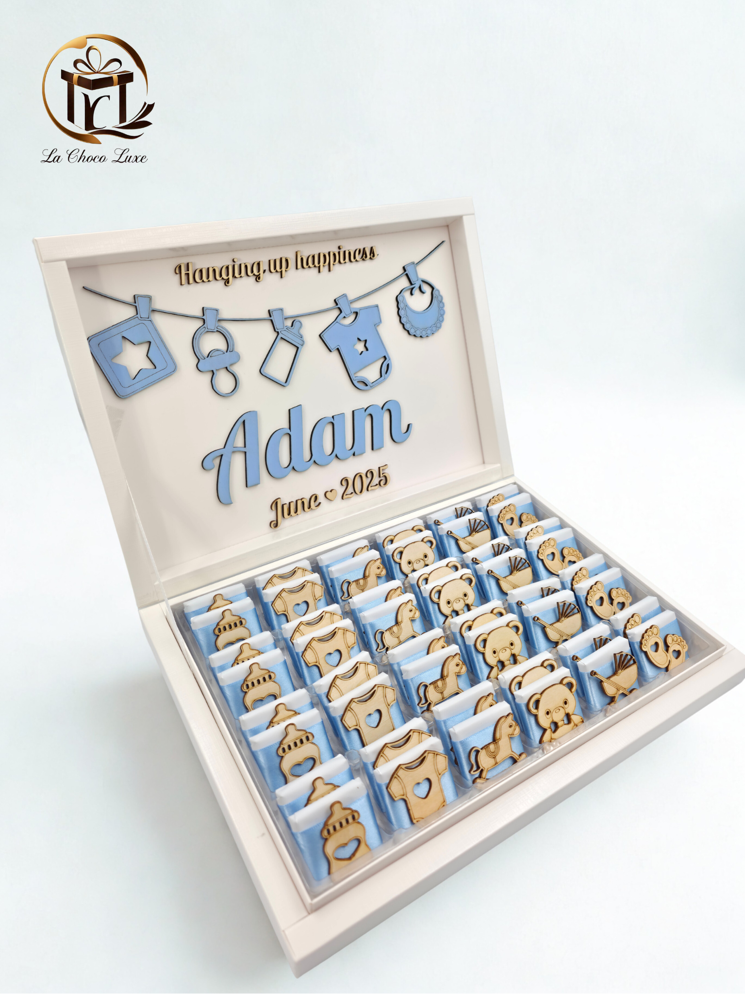 Personalized Baby Chocolate Box – Luxury Chocolates for Newborns – Baby Shower Favor or New Baby