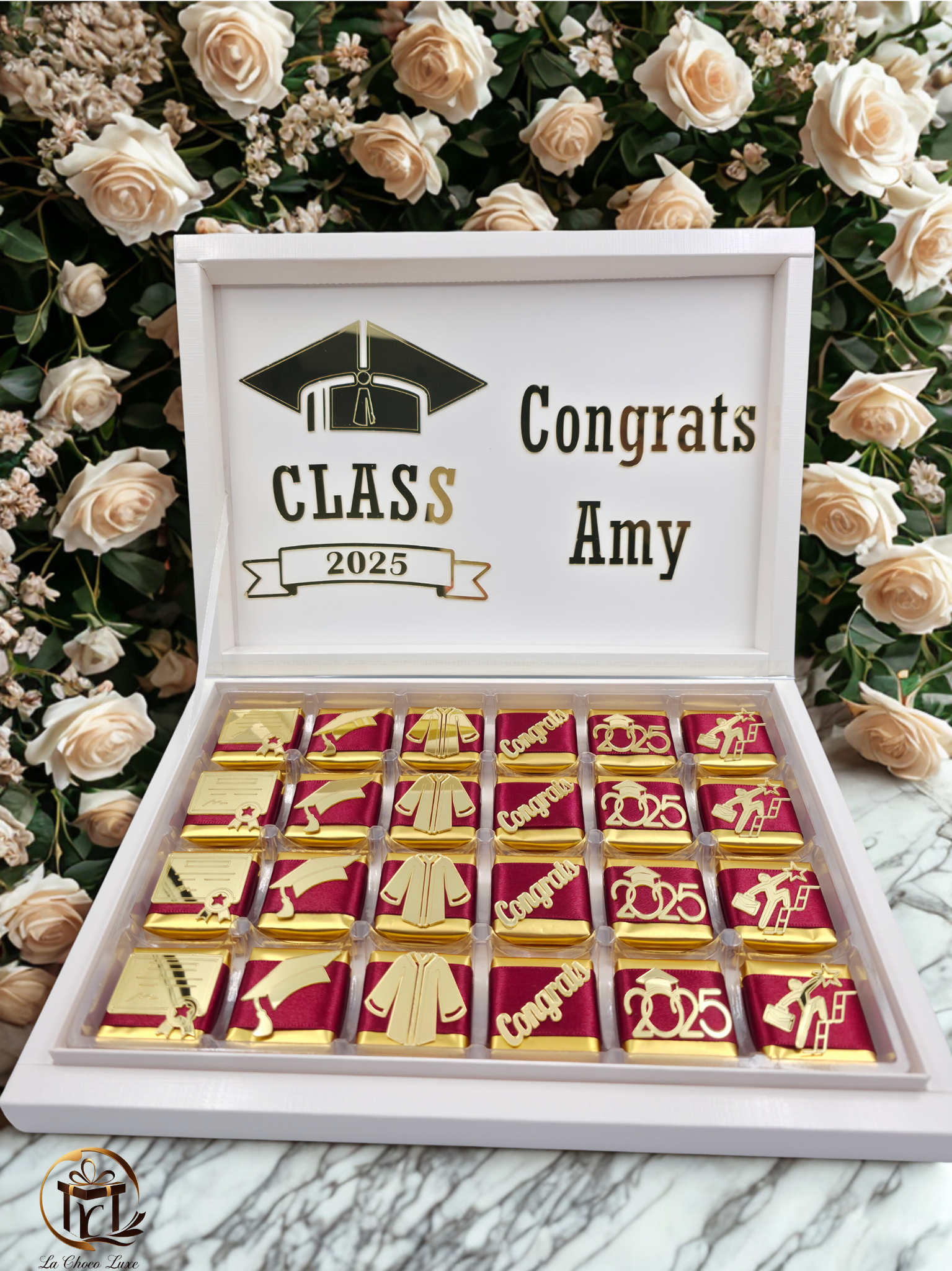 Personalized Graduation Chocolate Gift Box – Class of 2025 | Congrats Grad Party Favor