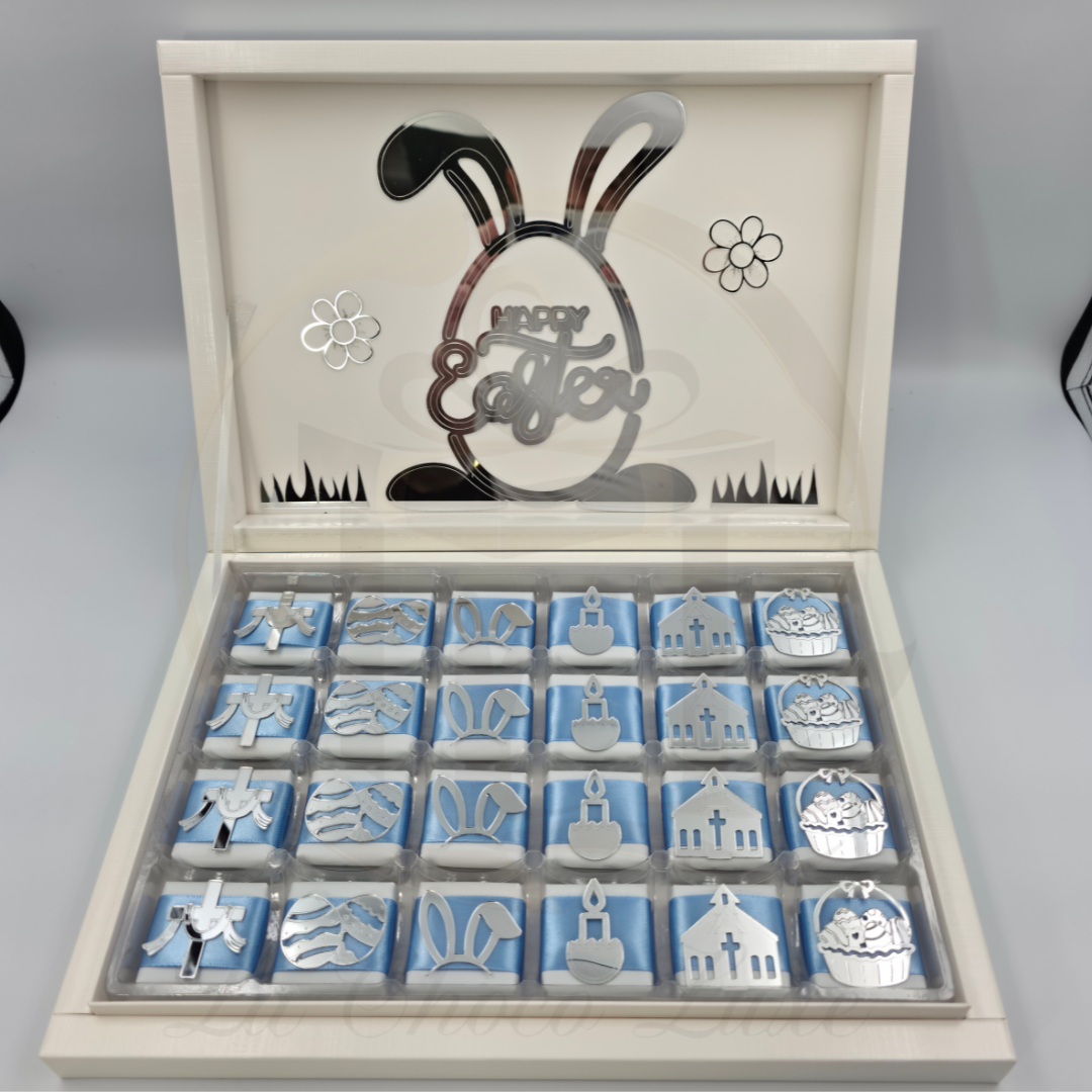 Easter Chocolate Gift Box – Luxury Belgian Chocolates with Religious Acrylic Toppers