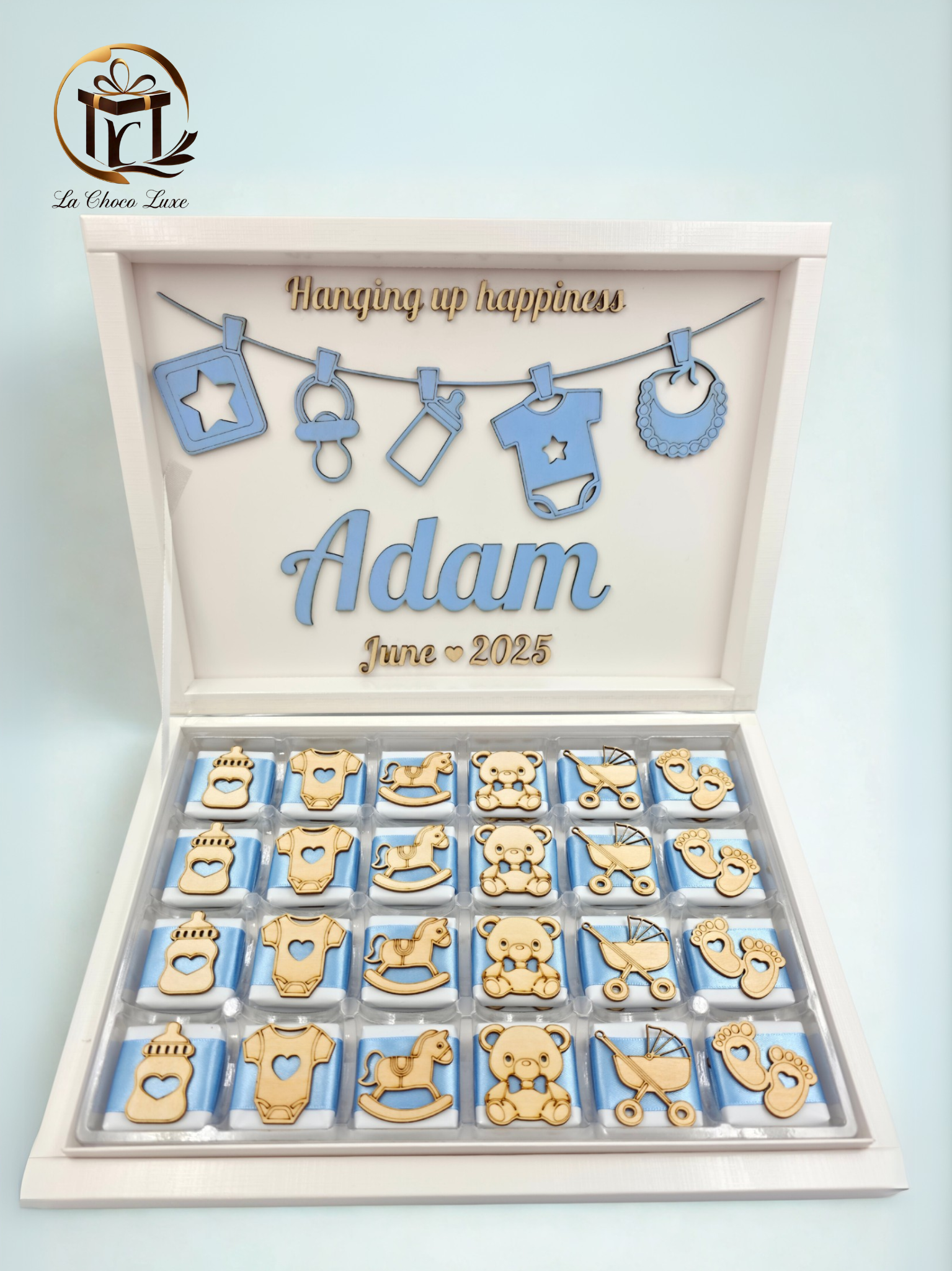 Personalized Baby Chocolate Box – Luxury Chocolates for Newborns – Baby Shower Favor or New Baby