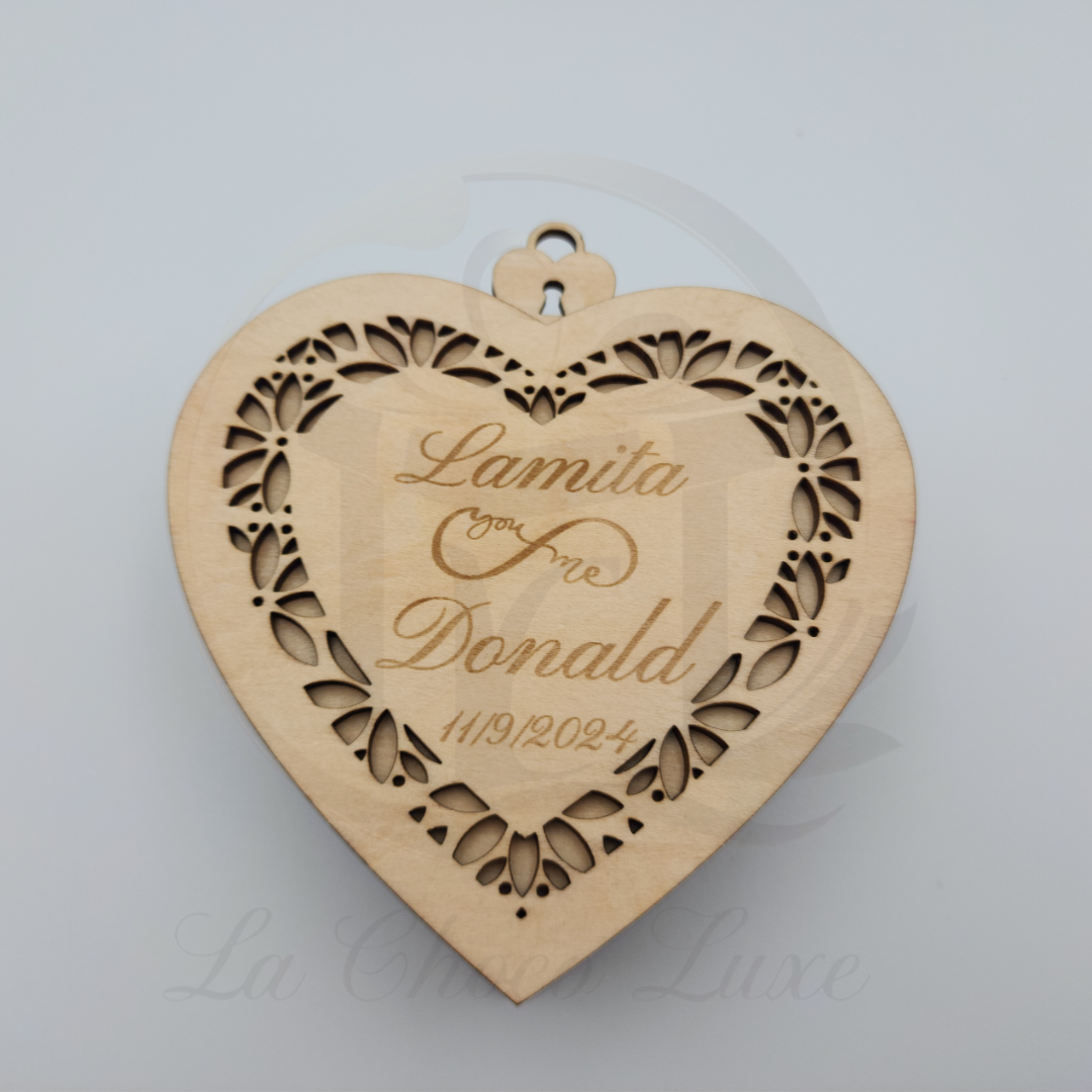 Heart Shaped Wooden Wedding or Engagement Box