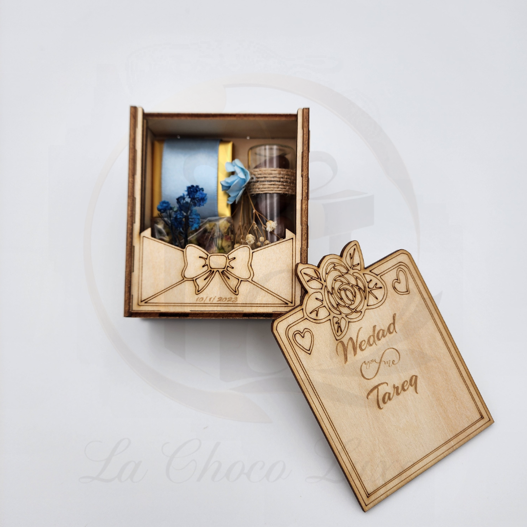 Slide-Style Wooden Wedding or Engagement Box