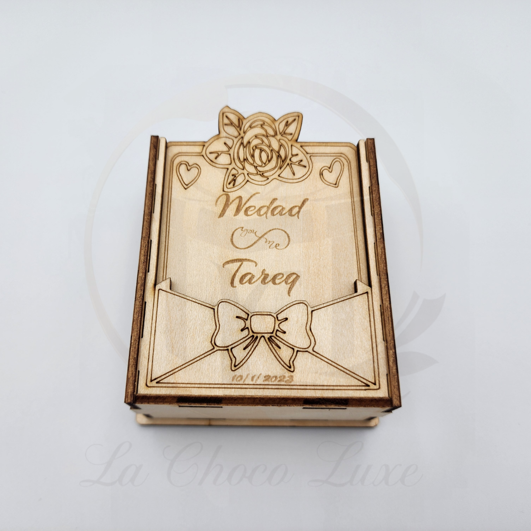 Slide-Style Wooden Wedding or Engagement Box