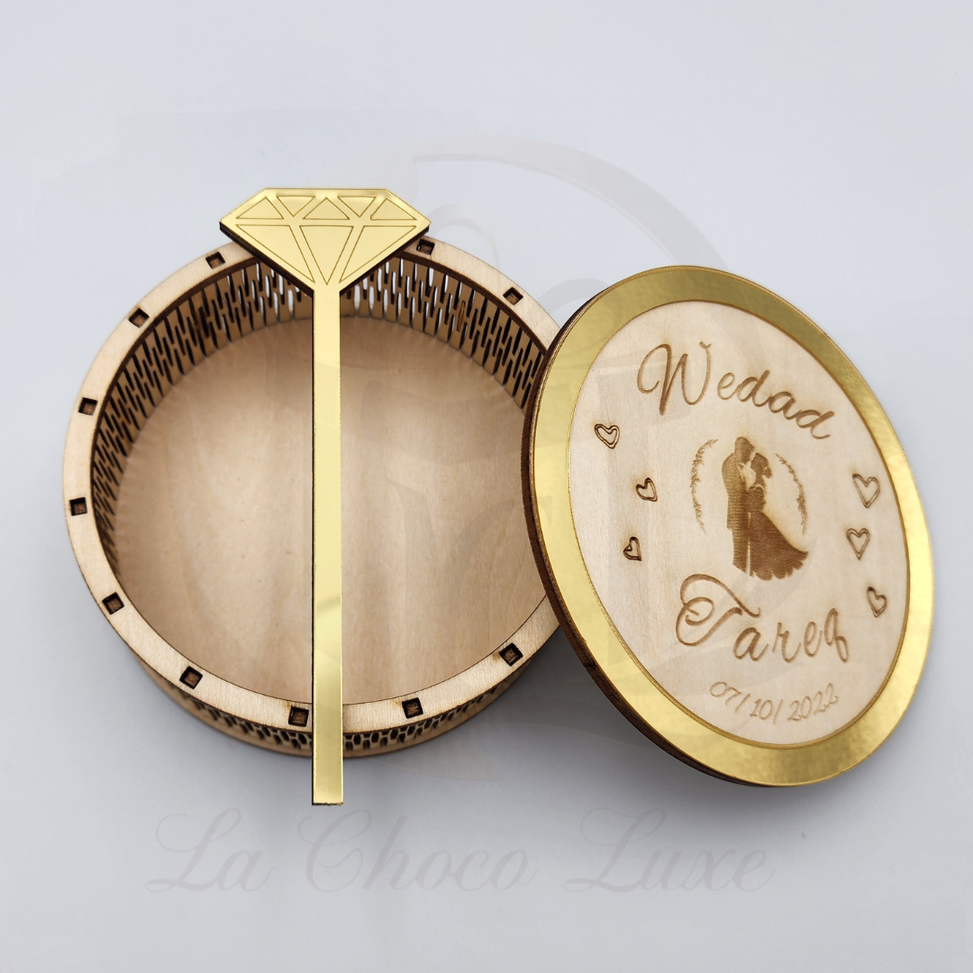 Ring Shaped Wooden Wedding or Engagement Box