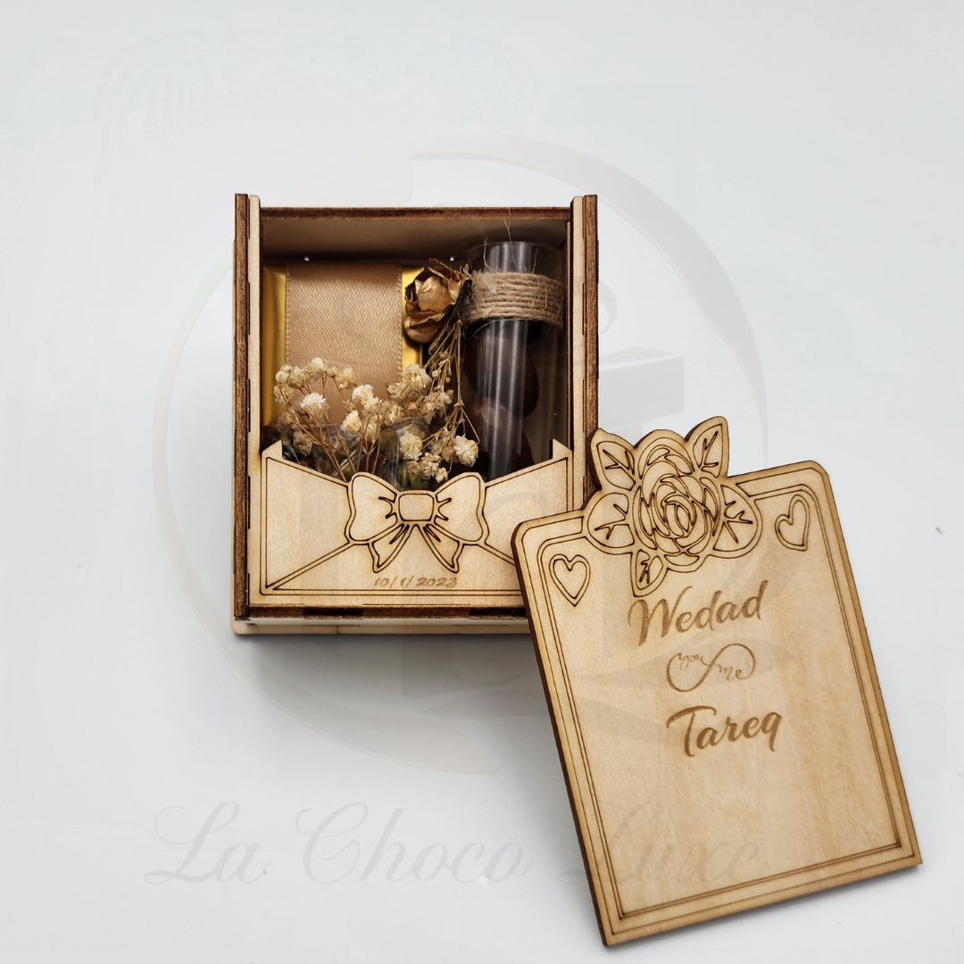 Slide-Style Wooden Wedding or Engagement Box