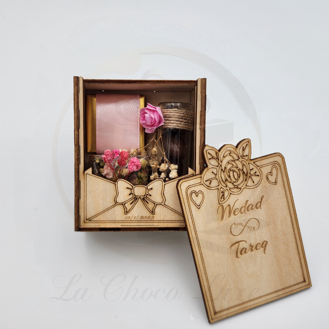 Slide-Style Wooden Wedding or Engagement Box