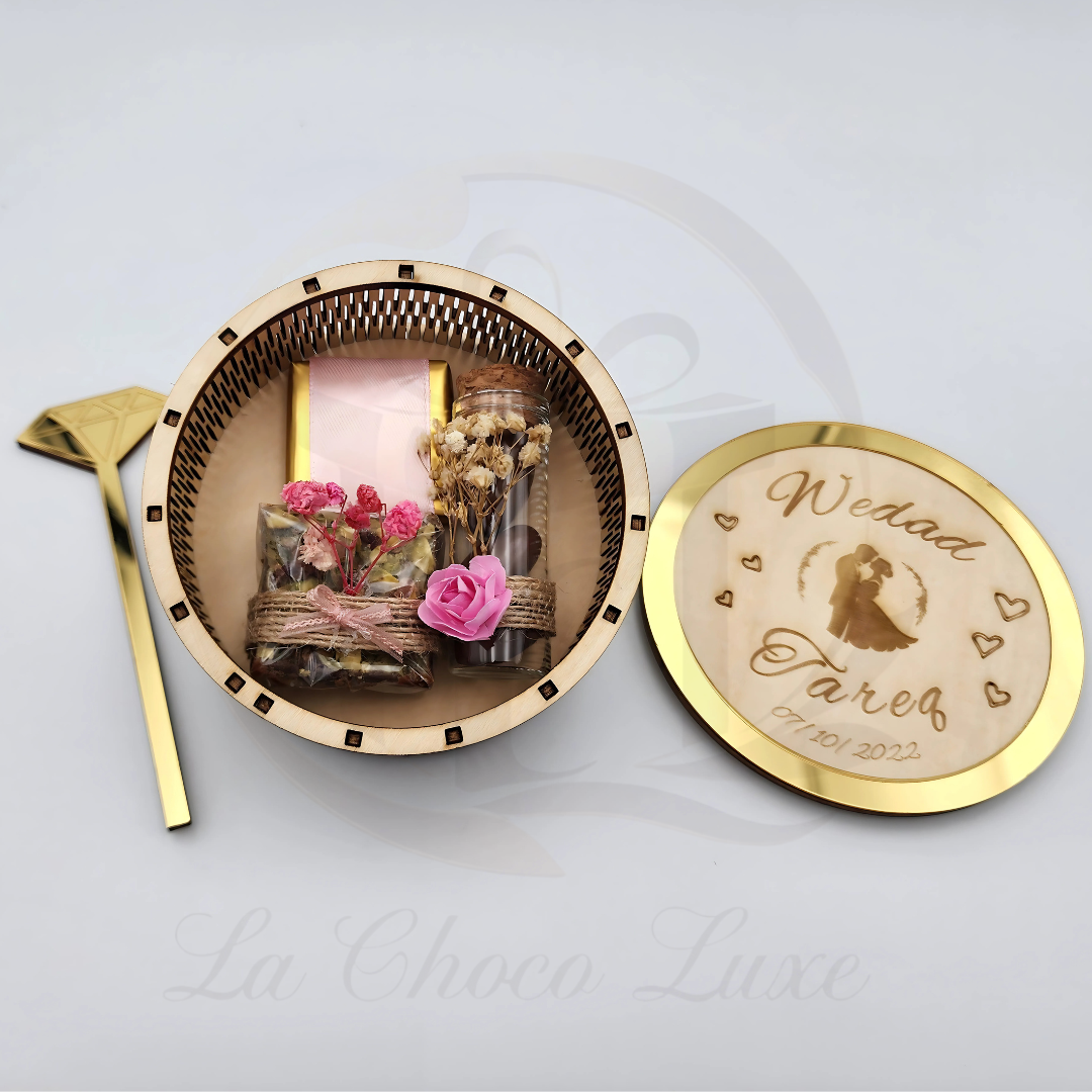 Ring Shaped Wooden Wedding or Engagement Box