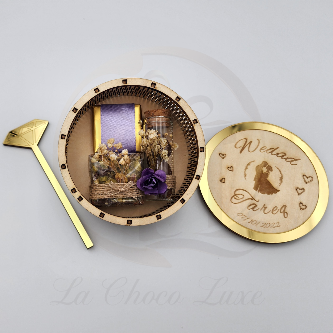 Ring Shaped Wooden Wedding or Engagement Box