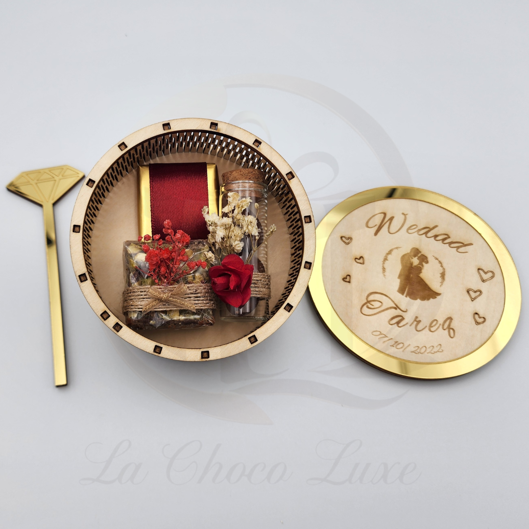 Ring Shaped Wooden Wedding or Engagement Box