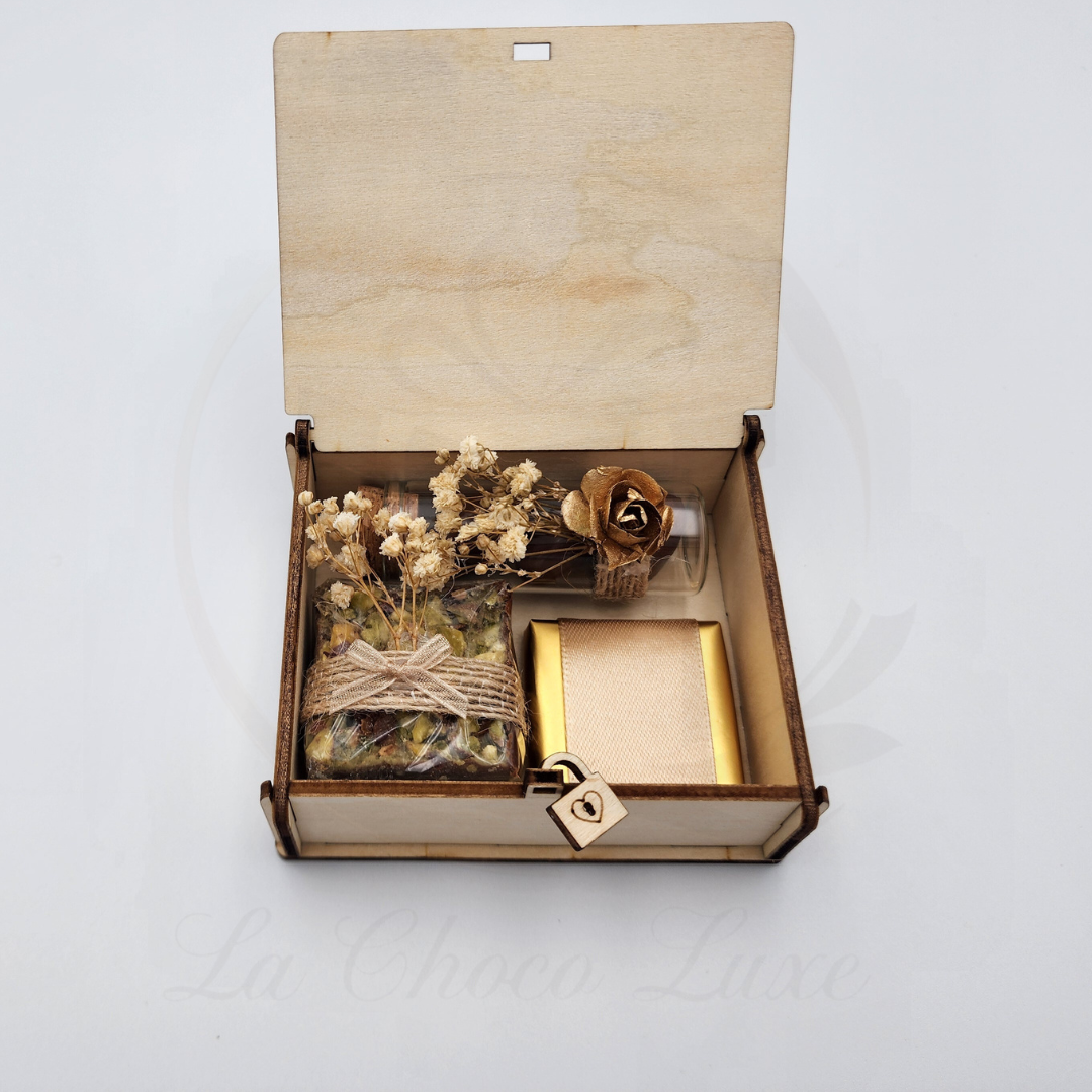 Square Shaped Wooden Wedding or Engagement Box