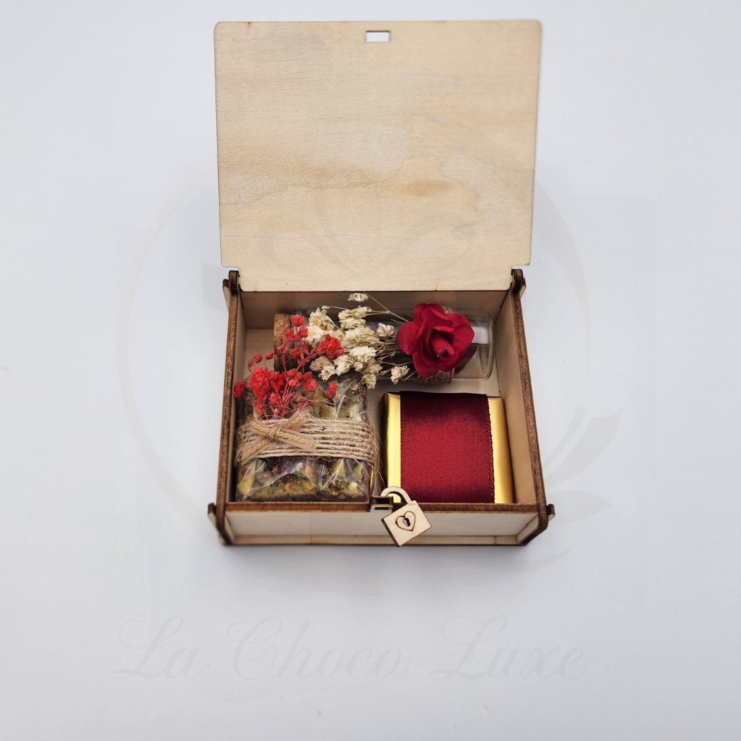 Square Shaped Wooden Wedding or Engagement Box